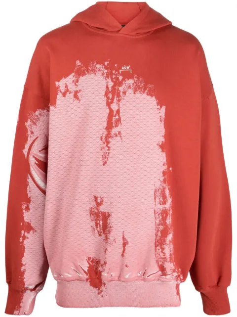 A-COLD-WALL* Brushstroke abstract-print hoodie Red ACWMW112