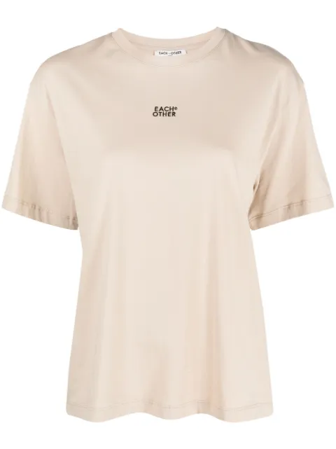 Each X Other logo-print crew-neck T-shirt Neutrals SS23G11044