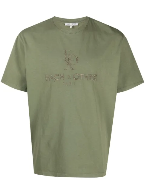 Each X Other logo-embroidered cotton T-shirt Green SS23A11042