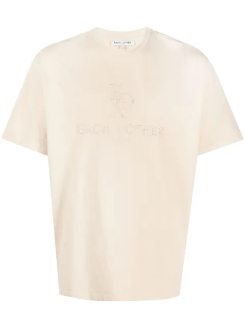 Each X Other logo-embroidered cotton T-shirt Neutrals SS23A11042
