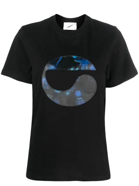 Coperni flower-print logo T-shirt Black COPJS59504