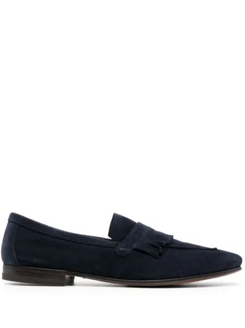 Henderson Baracco fringe-detail suede loafers Blue PONZAS