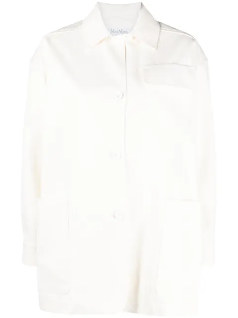 Max Mara oversized long-sleeve cotton shirt White 2311910438600