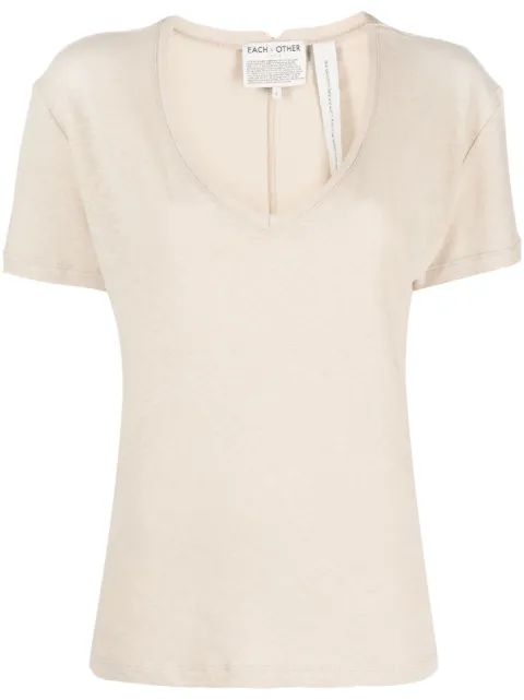 Each X Other V-neck mélange T-shirt Neutrals SS23G11061