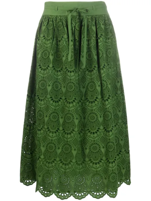 Ulla Johnson Clarabella eyelet-detail skirt Green SP230311