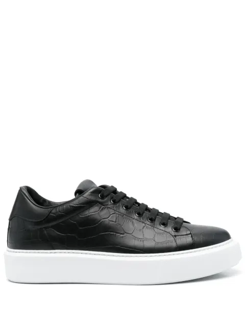 Giuliano Galiano Road crocodile-embossed sneakers Black FIRE2CROCK