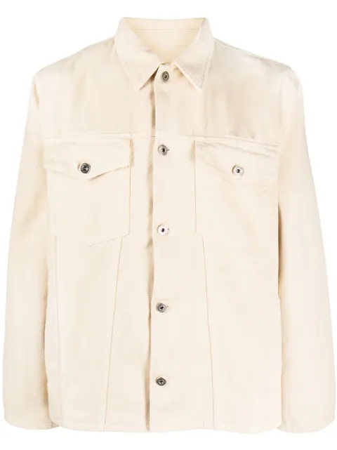 Off-White embroidered-motif denim shirt Neutrals OMYD046S23DEN003