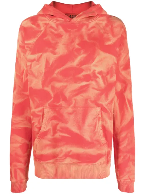 424 tie-dye cotton hoodie Red 34424M380236029