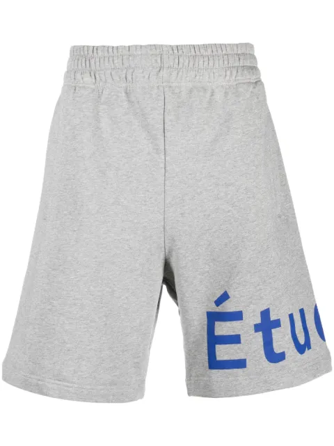 Études Studio logo-print organic cotton shorts Grey C00ME400A02282