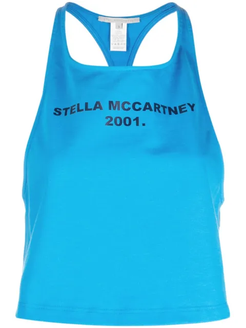 Stella McCartney logo-print tank top Blue S7D431900