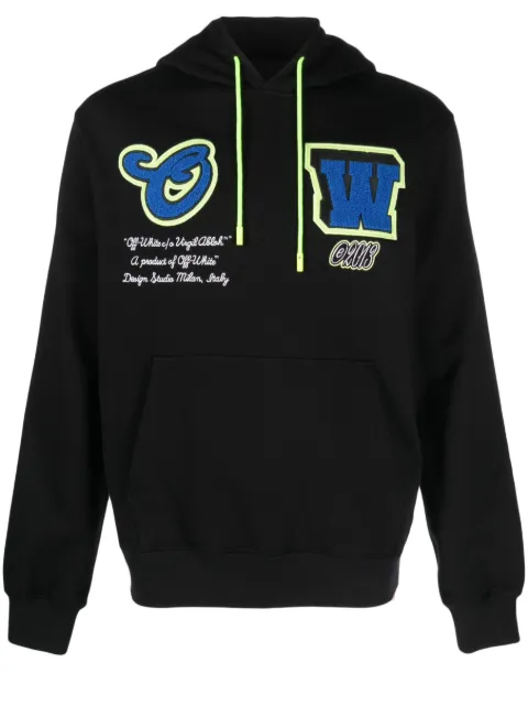 Off-White Varsity Hammer cotton hoodie Black OMBB097S23FLE0091069