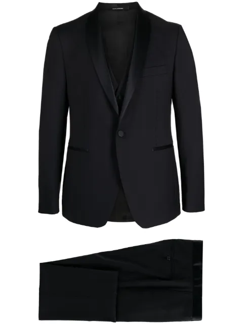 Tagliatore wool tuxedo suit (set of three) Blue EFBR18A01060004