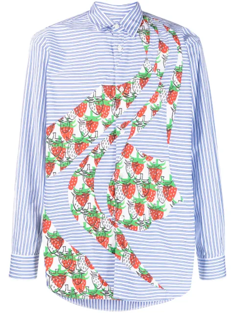 Comme Des Garçons Shirt graphic-print cotton shirt Blue FKB005