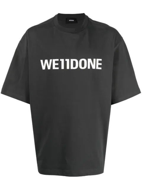 We11done logo-print T-shirt Grey WDTT322841UCH