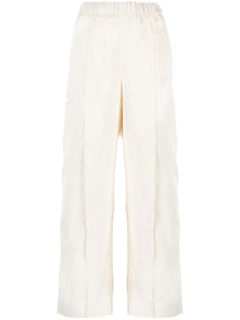 Jil Sander elasticated-waist wide-leg trousers White J01KA0110J65022