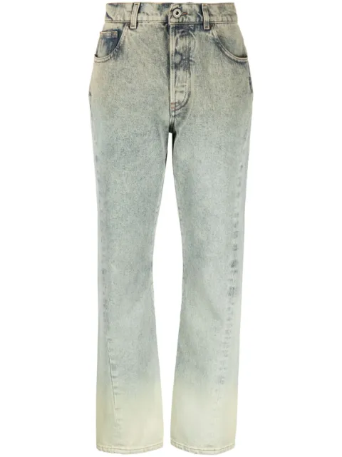 Off-White washed denim straight-leg jeans Green OWYA054S23DEN0015100