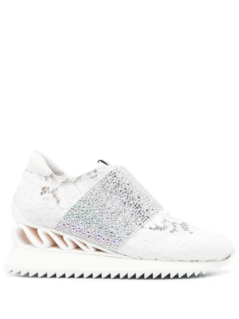 Le Silla Jackie crystal-embellished sneakers White 6846N040M1PPLAC