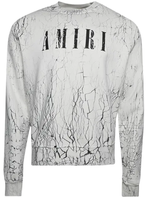 AMIRI cracked logo-print sweatshirt White PS23MJL025100