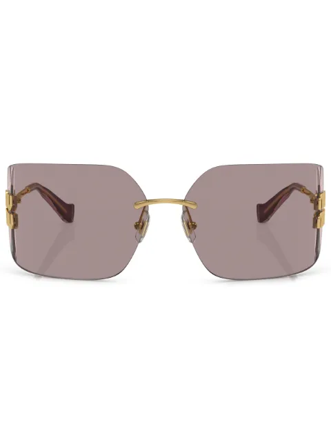 Miu Miu Eyewear logo oversize-frameless sunglasses Gold SMU54Y5AK06I