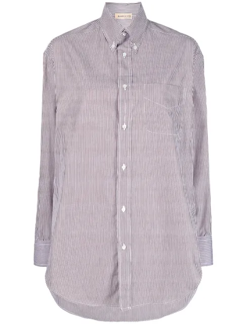 Blanca Vita striped oversized shirt Brown CARDO9703