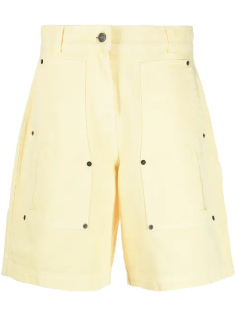 Palm Angels embroidered palm tree shorts Yellow PWCB034S23FAB0011810