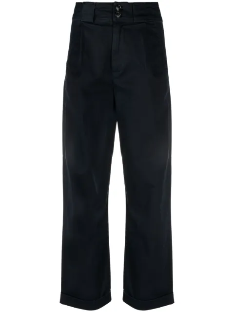 Woolrich high-waisted wide-leg trousers Blue CFWWTR0138FRUT3343