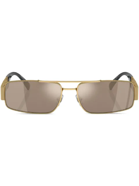 Versace Eyewear logo-plaque rectangular-frame sunglasses Gold VE225710025A