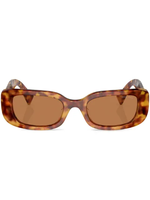 Miu Miu Eyewear tortoiseshell-effect rectangle-frame sunglasses Green SMU08Y4BW2Z1