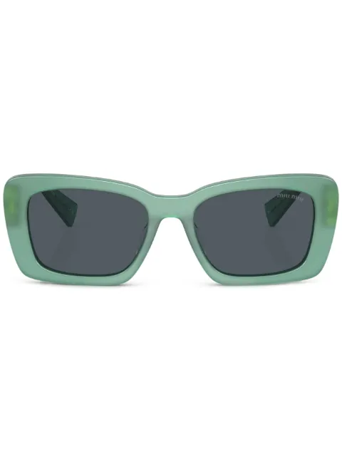 Miu Miu Eyewear logo-plaque rectangle-frame sunglasses Green SMU07Y19L09T