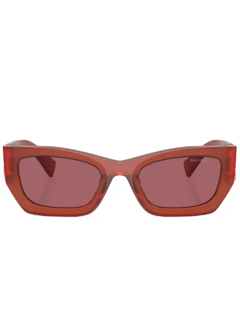 Miu Miu Eyewear logo-plaque rectangle-frame sunglasses Red SMU09W10M08S