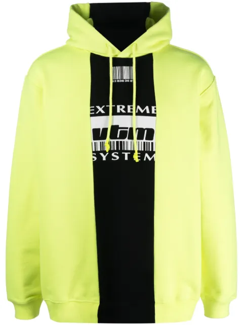 VTMNTS logo-print cotton hoodie Yellow VL16HD620Y