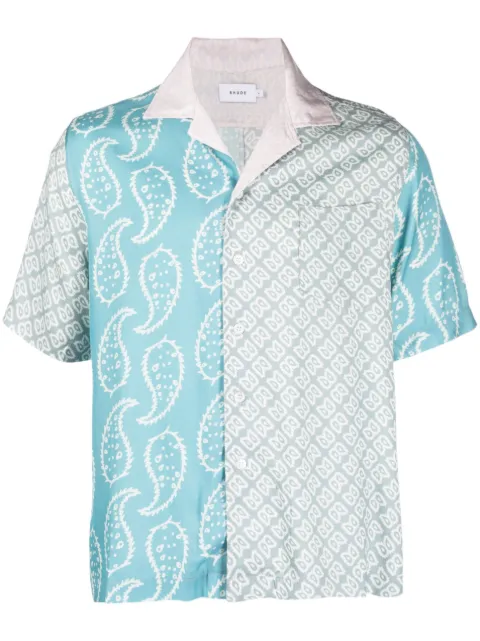 RHUDE bandana-print short-sleeved shirt Blue RHSS23SR79071383