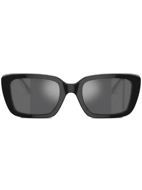 Tory Burch rectangle-frame logo-plaque sunglasses Black TY7190
