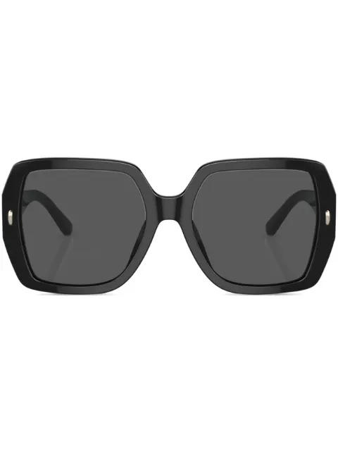 Tory Burch oversize-frame logo-plaque sunglasses Black TY7191