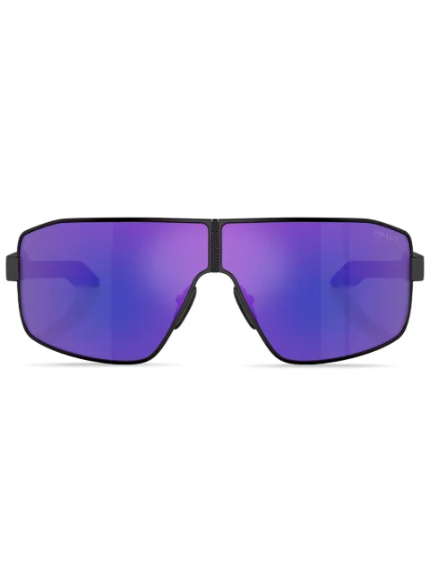 Prada Linea Rossa logo-print oversize-frame sunglasses Black SPS54Y1BO05U