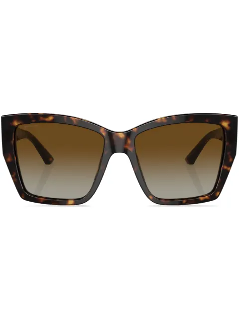 Bvlgari oversize-frame logo-plaque sunglasses Green BV8260504T5