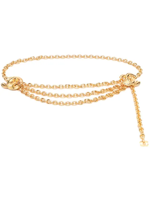 CHANEL Pre-Owned 1990s CC cable-link chain belt Gold CHA4900CV