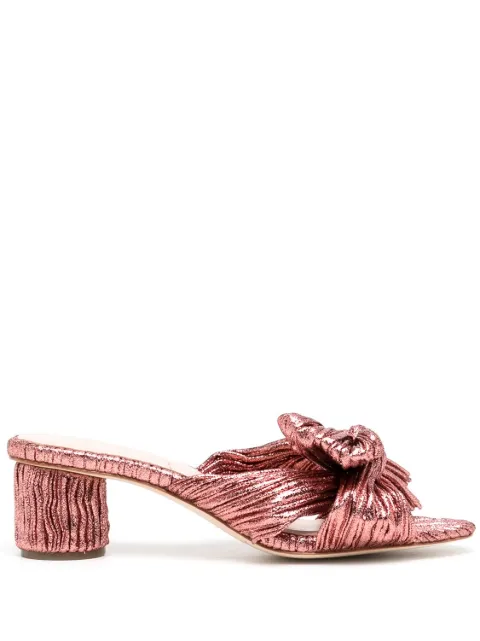 Loeffler Randall 50mm metallic-effect plissé sandals Pink EMILIAPLA