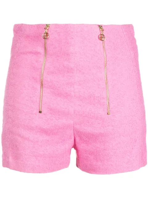 Patou zip-detail tweed shorts Pink TR0290134