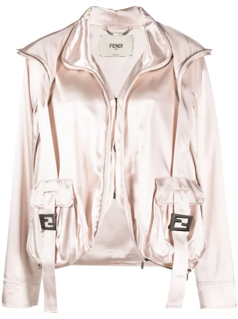 FENDI FF pocket-detail jacket Neutrals FJ7405ANQ9