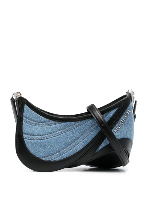 Mugler small Spiral Curve 01 denim bag Blue 22W10SA0007211