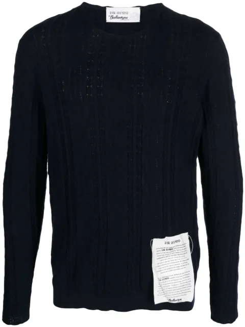 Ballantyne crew-neck pointelle-knit jumper Blue B4P17214CP613777