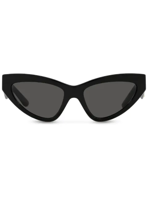 Dolce & Gabbana Eyewear logo-lettering cat-eye sunglasses Black VG4439VP187