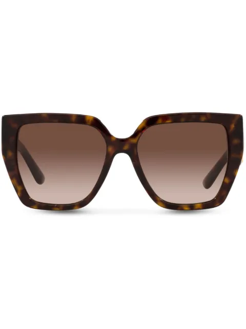 Dolce & Gabbana Eyewear tortoiseshell logo-plaque arm sunglasses Brown VG443BVP213