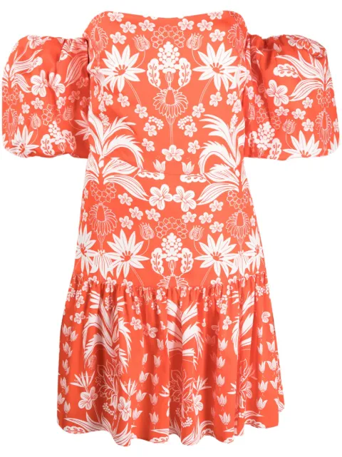 Borgo De Nor Ziggy off-shoulder floral-print dress Red ZIGGY