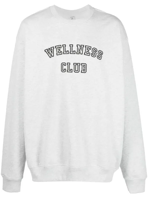 Sporty & Rich slogan-print cotton sweatshirt Grey CR761HG