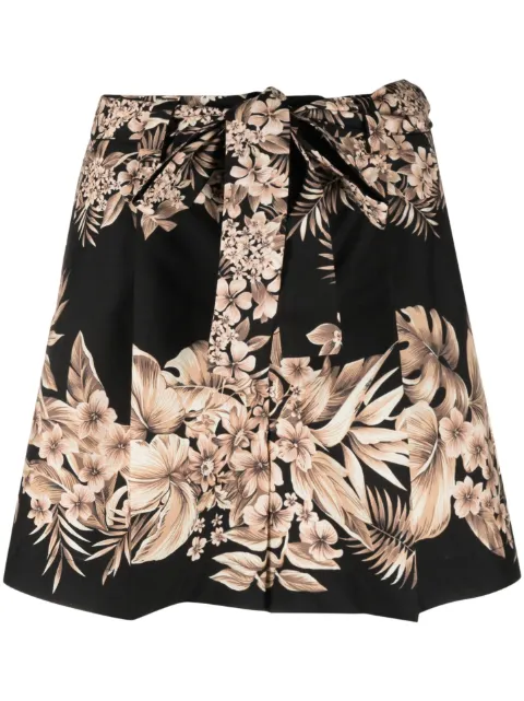TWINSET floral-print detail shorts Black 231TT2503