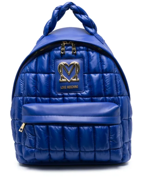 Love Moschino quilted braided-handle backpack Blue JC4139PP1HLJ1