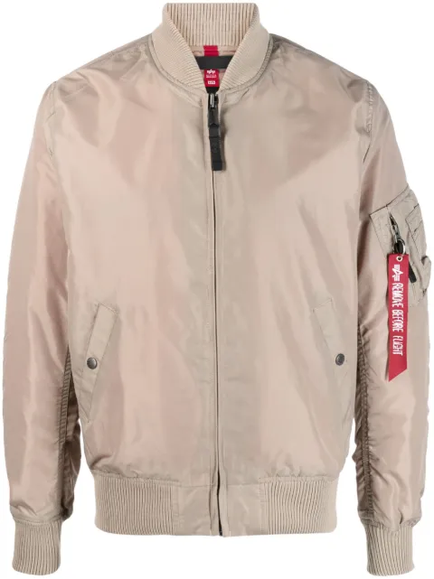 Alpha Industries zip-up bomber jacket Neutrals 191103