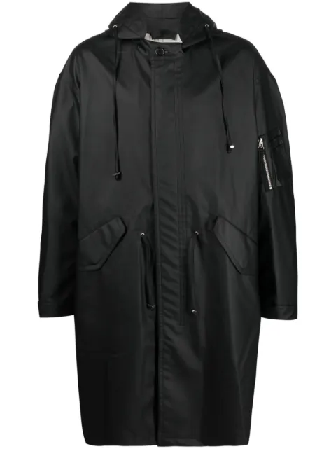 Helmut Lang logo-print drawstring parka Black N01HM401